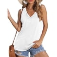 thumbnail image 4 of QWZNDZGR In The Summer Of 2023 New Split Button Sleeveless Vest T-Shirt For Women's, 4 of 6
