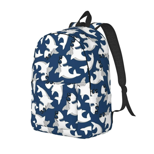 Easygdp Shark Mochila de Lona Resistente para Laptop, Compatible con Laptops de 15 a 17 pulgadas, Ideal para Escuela, Trabajo y Viajes-Medium