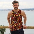 thumbnail image 6 of Pofeuu Warm Plants and Mushrooms Print Men's Workout Tank Tops Sleeveless Muscle Gym Shirt Quick Dry-Small, 6 of 7