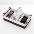 thumbnail image 6 of Yakvarog Wicker Storage Basket with Wooden Handle, Paper Rope Decorative Woven Baskets 9.8x5.9x3.2 in for Countertop, Bathroom, Home Office, Toys & Sundries, 6 of 7
