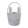 thumbnail image 1 of Cesta de conejito de Pascua con asa, adorable bolsa de golosinas vacía, organizador de almacenamiento Azul, 1 of 9