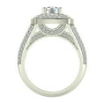 thumbnail image 4 of Solitaire Diamond Square Halo Split Shank wedding Ring 14K White Gold (G,SI), 4 of 6