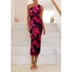 thumbnail image 2 of Vestido PRETTYGARDEN Ajustado de Un Hombro con Estampado Floral Mediano, 2 of 6