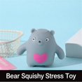 thumbnail image 4 of Bear Squishy Stress Toy with Pink Heart Design, Single Piece, Gray, for Kids and Adults, Squeeze Toy, 4 of 4