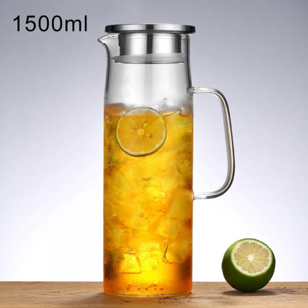 Glass Pitcher with Stainless Steel Lid / Water Carafe with Handle - Good Beverage  Pitcher for Homemade Juice & Iced Tea - China Glassware and Cafetera price