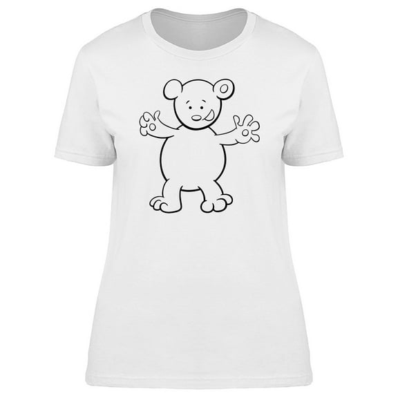 Bear Doodle Cartoon Tee Women's -Image by Shutterstock
