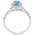 thumbnail image 2 of Pompeii 1 Ct Blue Diamond Cushion Halo Engagement Ring 14k White Gold (H/I,I1-I2), 2 of 3
