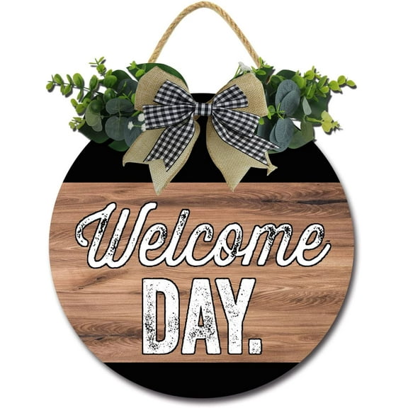 Eveokoki 12" Welcome Day Wall Decor,Indoor Outdoor Home Decor Perfect for Front Porch, Living Room, Outside Welcome Sign Decor for Farmhouse