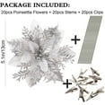 thumbnail image 7 of 20 Pack Christmas Poinsettia Decorations Flowers Ornaments for Christmas Tree, Wreath, Garland, 5.5", 7 of 7