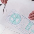 thumbnail image 3 of Regla geométrica multifuncional, herramienta de plantilla de dibujo geométrico, suministros de oficina escolares de plástico para estudiantes, 3 of 5