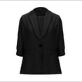 thumbnail image 6 of HAPIMO Women's Suit Jacket 3/4 Sleeve Lapel Collar One Button Jackets Solid Pocket Dressy Blazers Business Casual Office Work Blazer Black L, 6 of 8