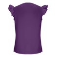 thumbnail image 5 of YigeTops Women's Plaid Trim V Neck Blouse Sleeveless Loose Tank Tops Casual Summer Tunic Tops Purple 2XL, 5 of 6
