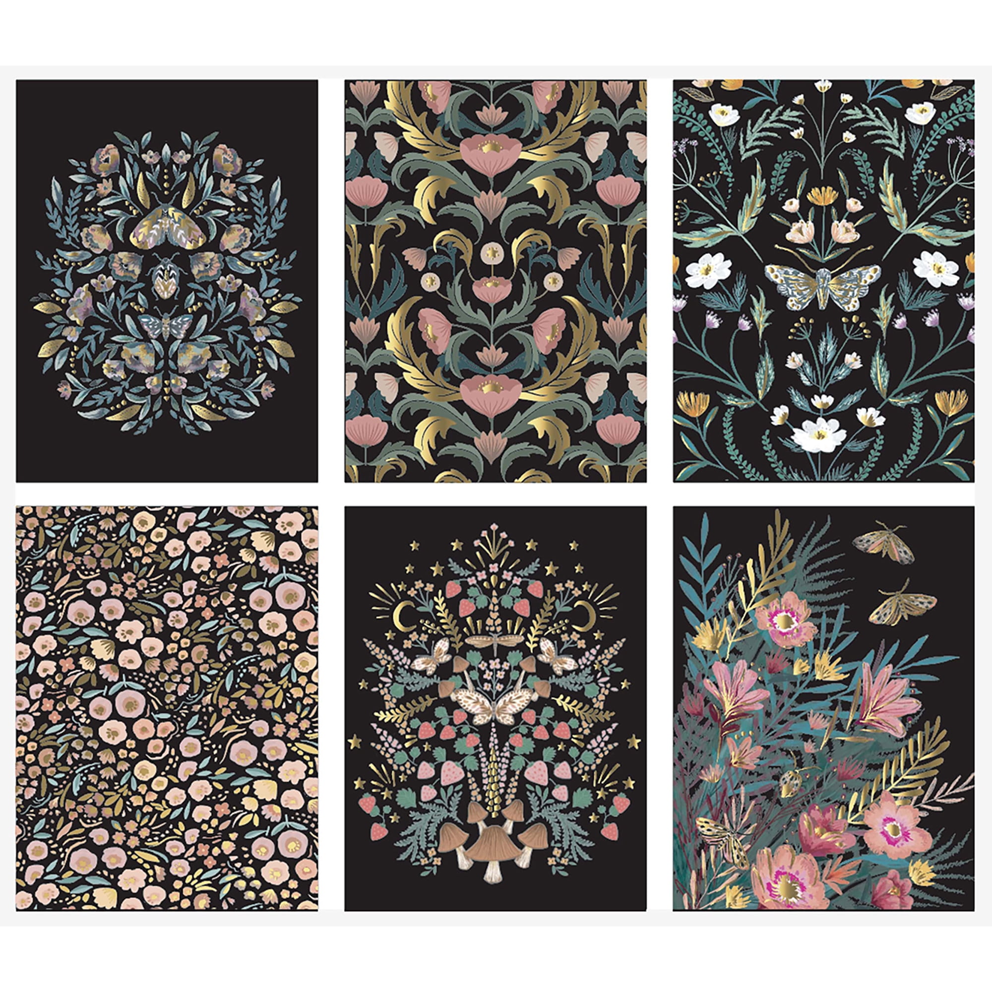Brea Reese: Scratch Art Paper Pad - Fall Florals - 6 Designs, Guided Art, Metallic Accents, Stylus & Brush, Perforated 9x12" Pages, DIY Adult Craft