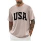 thumbnail image 1 of Camisas de Manga Larga para Hombres Imprimir Cuello Redondo Manga Corta Blusa Algodón Lino Poliéster, Camisa de Moda Casual para Hombres, 1 of 3