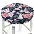 thumbnail image 3 of Pofeuu Rose Flowers Print Round Bar Stool Covers - Super Soft and Washable Elastic Stool Cushion Slipcover Easy Clean Velvet-13 inch, 3 of 7