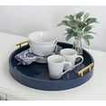 thumbnail image 5 of Kate and Laurel Lipton Modern Round Tray, 18" Diameter, Navy Blue and Gold, Decorative Accent Tray for Storage and Display, 5 of 5