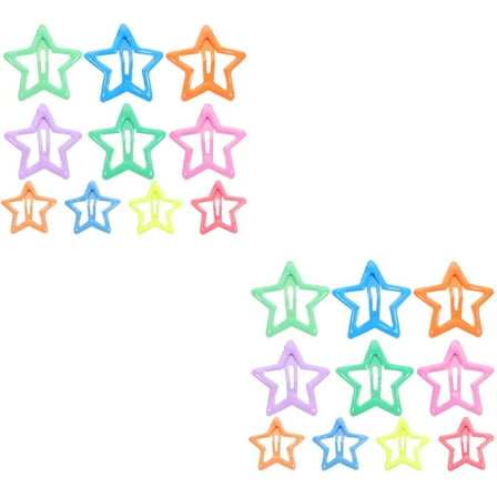 2 Pack Gold Snap Hair Clips Star Pins Little Girl Princess for Children Toddler