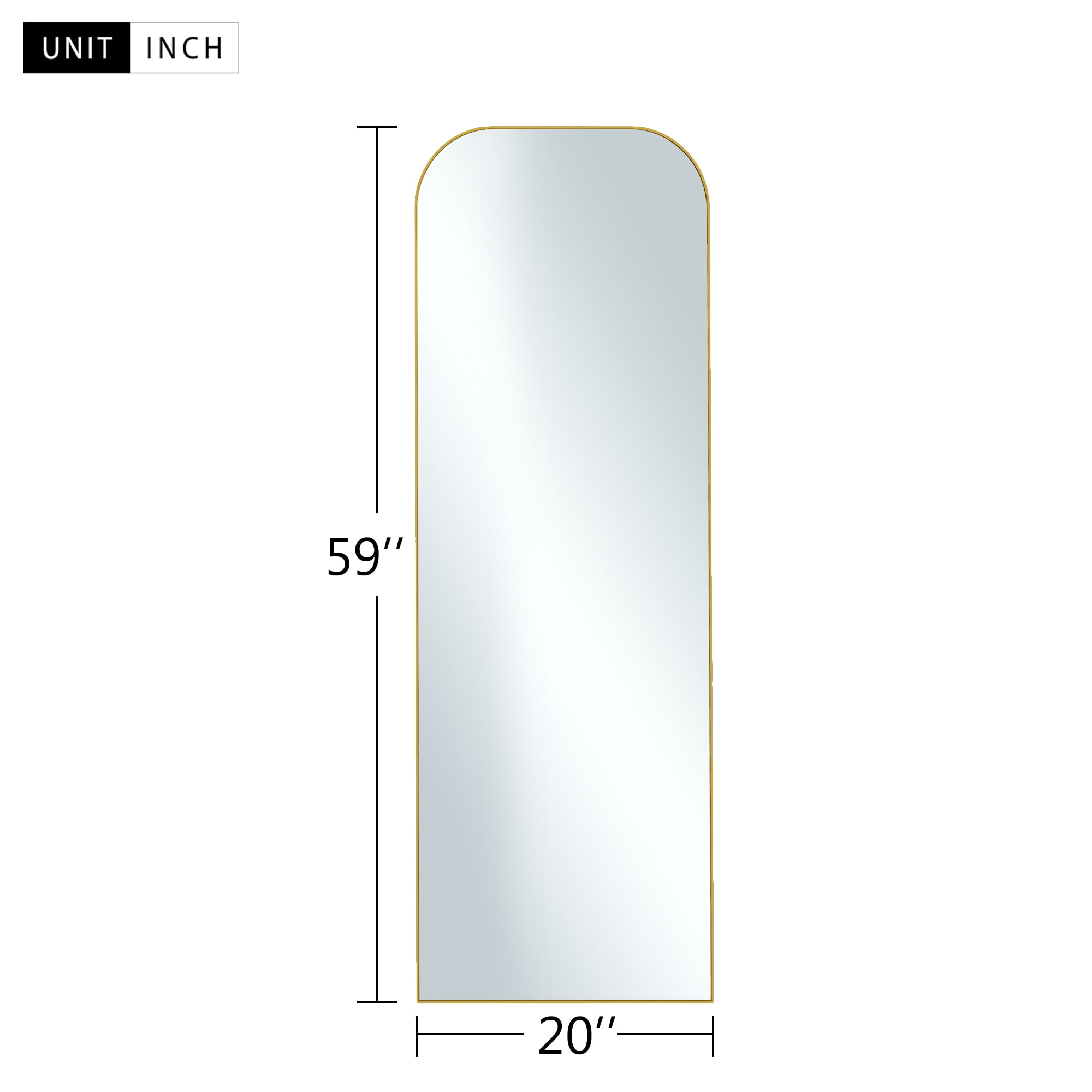 Iron Wall Mirror Full Length Mirror Wall Mirror 59"x20",Gold