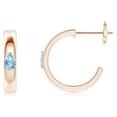 thumbnail image 2 of ANGARA Natural Pear Aquamarine Solitaire Hoop Earrings in 14K Rose Gold for Women (Size-4x3mm) | March Birthstone, Birthday, Anniversary, Jewelry Gift for Women | Natural Aquamarine Earrings, 2 of 8