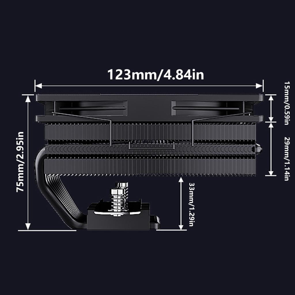 Necvior CPU Coolers with 8 Heatpipes TDP 200W with UT12015 FDB Fan for Superior Cooling