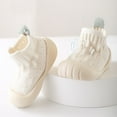 thumbnail image 2 of Beige Girls Soft Sole Walking Shoes For Infants Non-Skid Soles Solid Color For Newborns Comfortable First Walk, 2 of 4