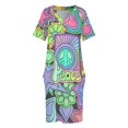 thumbnail image 3 of Pretty Hippy-vestido de verano de Trippy Flower Power para mujer diseño Retro holgado con bolsillo elegante de lujo, 3 of 6