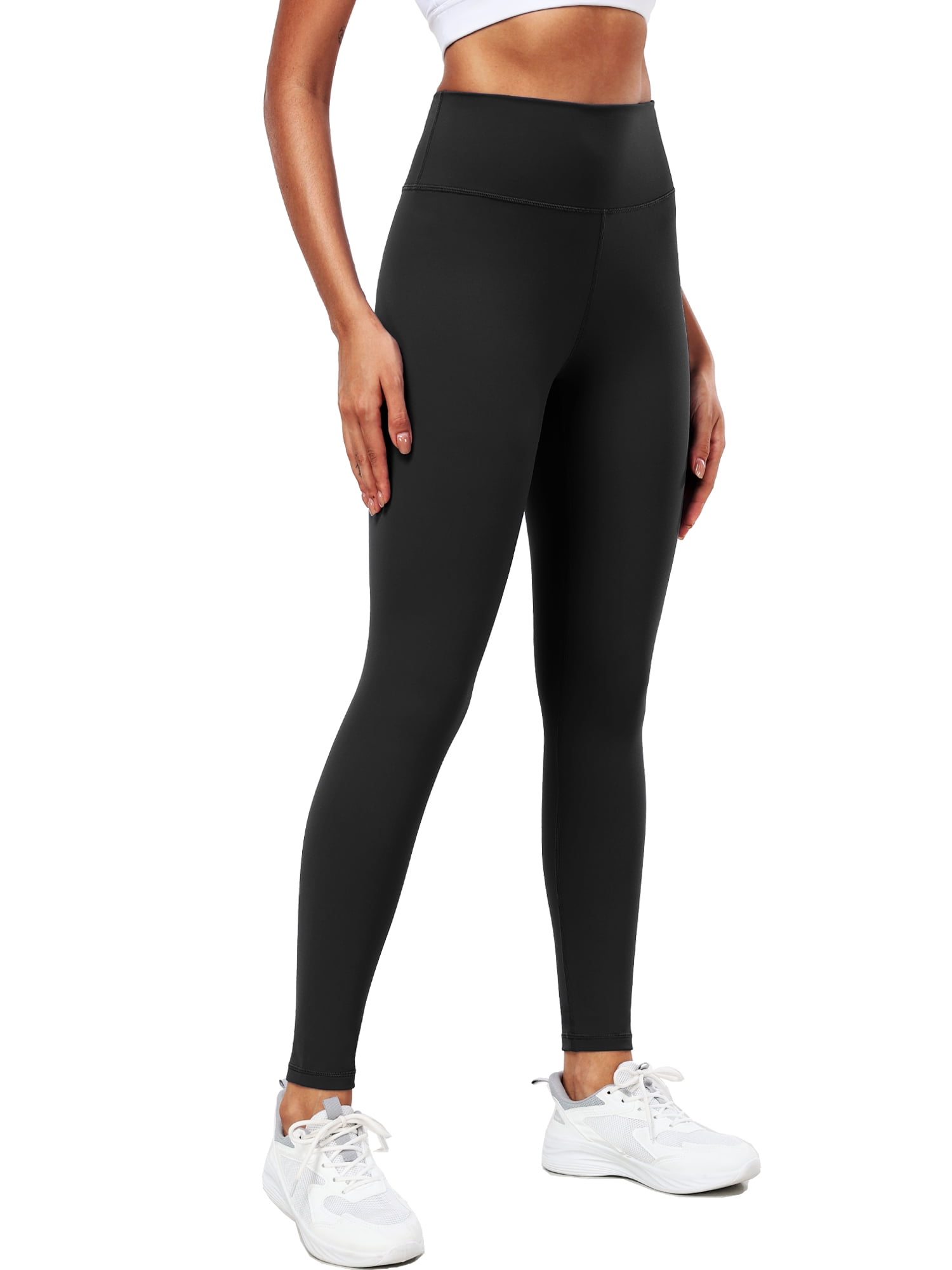 NELEUS ButterSoftFlex Womens High Waist Legging for Yoga Workout Athletic Pants with Waistband Pocket,Black+Black,US Size L