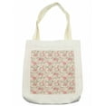 thumbnail image 1 of Rose Tote Bag, Doodle Style Swirls Spirals Hearts Big and Small Dots Romantic Cheerful, Cloth Linen Reusable Bag for Shopping Books Beach and More, 16.5" X 14", Cream, by Ambesonne, 1 of 2