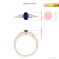 thumbnail image 4 of ANGARA Natural Oval Blue Sapphire Three Stone Ring with Pear Diamonds in 14K Rose Gold for Women (Size-6x4mm) | September Birthstone, Anniversary, Jewelry Gift for Women | Natural Blue Sapphire Ring, 4 of 8