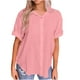 thumbnail image 2 of Vestidos Casuales Para Mujer, Blusas De Mujer De Moda Blusa de verano tipo túnica de lino con botones y manga corta y cuello en V para mujer, 2 of 7
