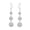 Clear, variant on Womens White Crystal Pave Disco Balls Dangle Earrings Silver