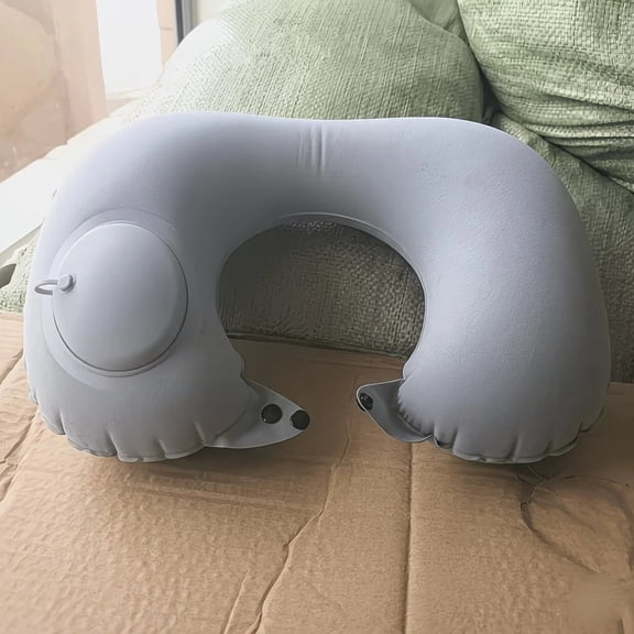Inflatable Travel Neck Pillow, U-Shaped Portable Neck Pillow with Compact Storage, Hand-Washable Travel Pillow