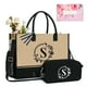 thumbnail image 1 of Bolsa de tela TopDesign con iniciales personalizadas de yute con 5 bolsillos, 1 of 7