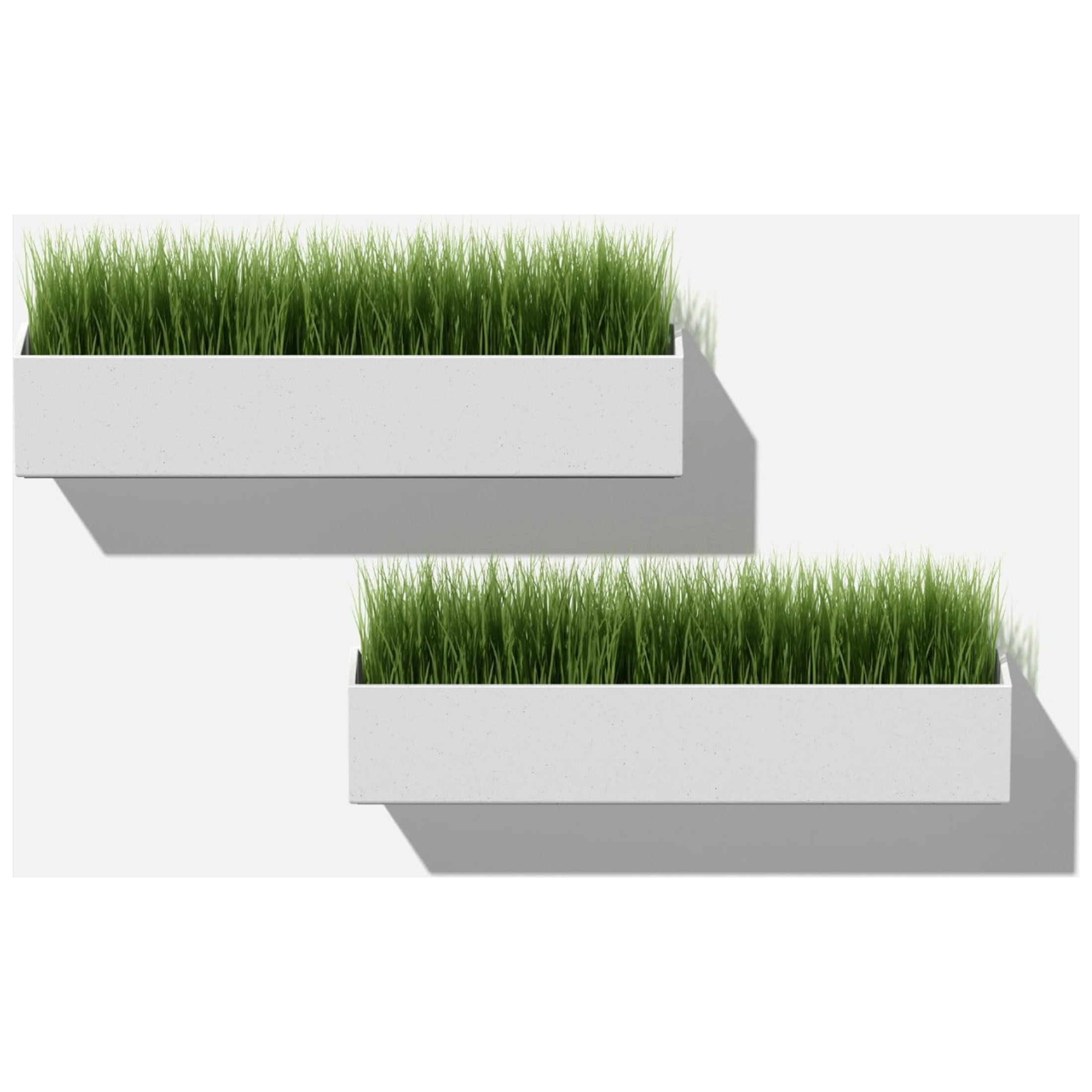 Veadek Geo Series Short Hanging 16" Planter - 2-Pack White