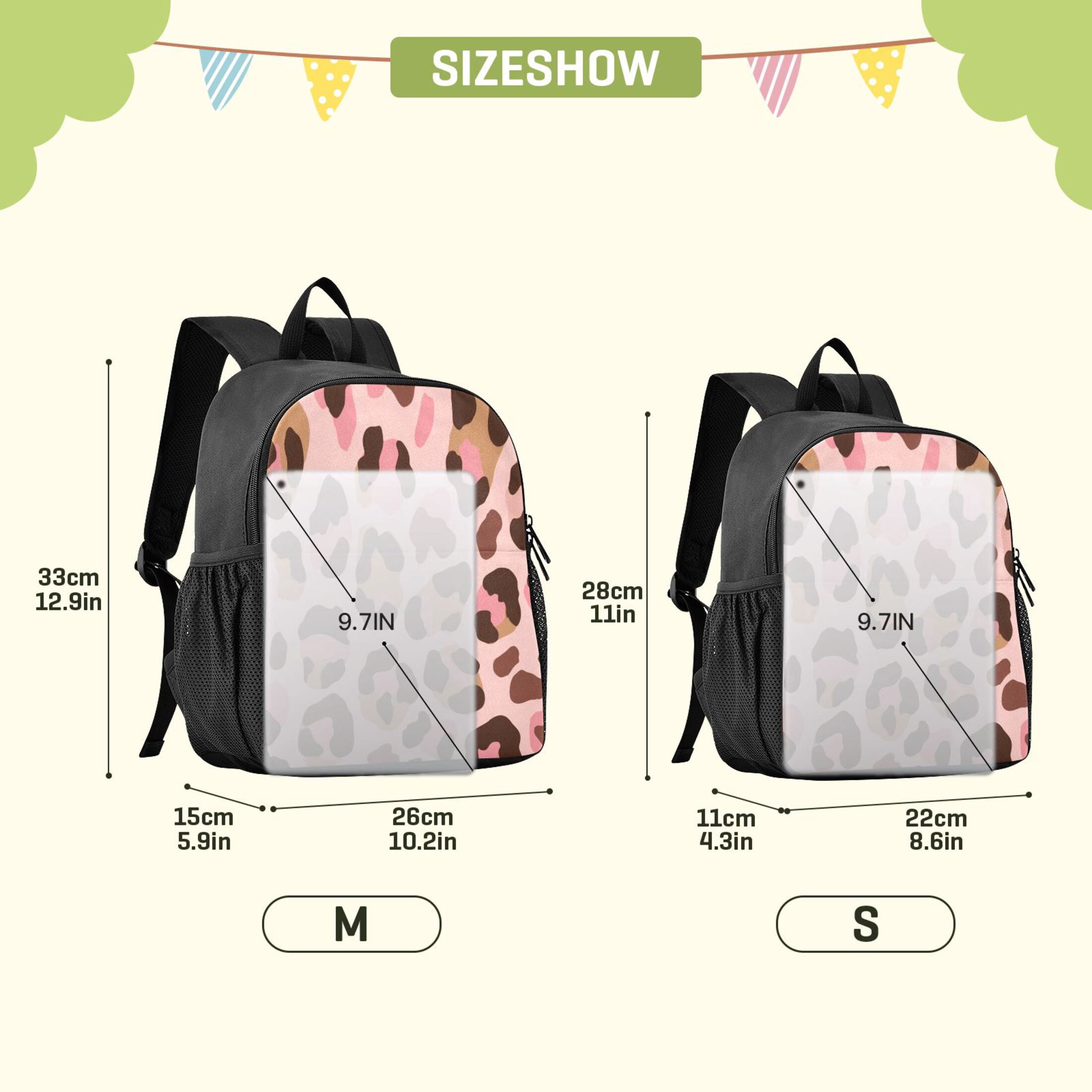 Toddler Backpack Blush Pink Brown Cheetah Print Waterproof Lightweight Backpack Casual Mini Daypack for Daycare & Travel