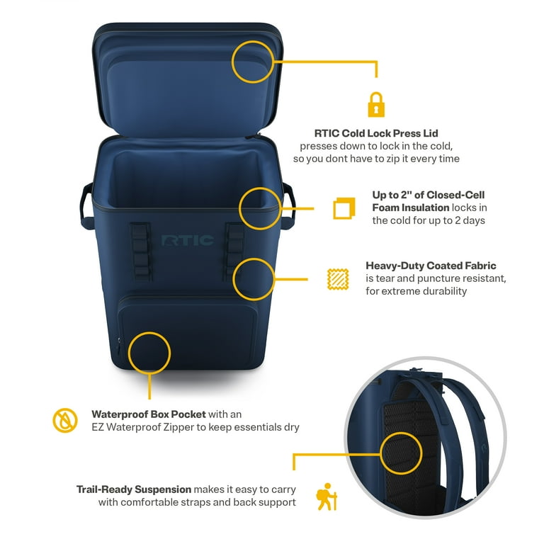 RTIC 48 Can Ultra-Tough Backpack Cooler, Leakproof Cooler