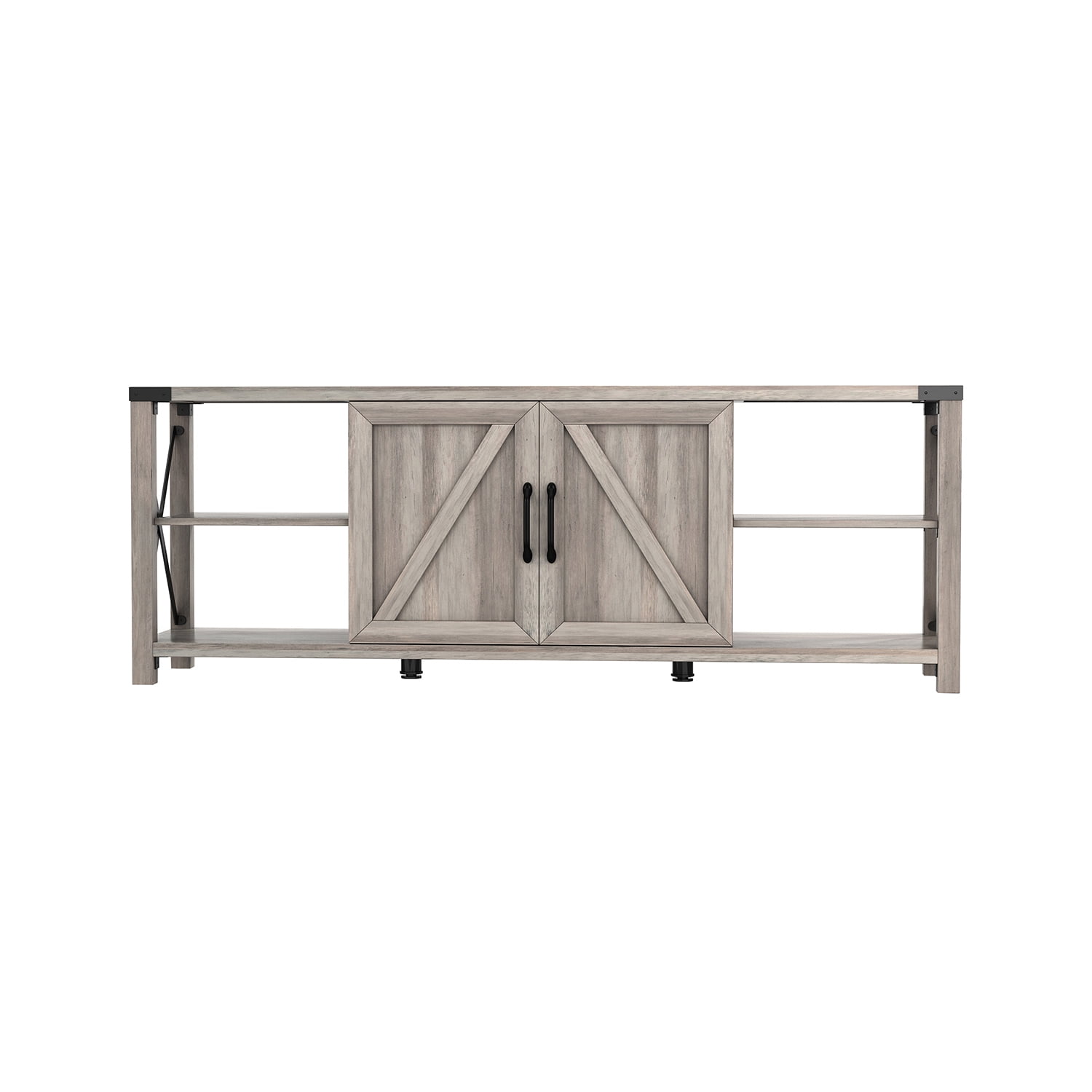 Kadyn 68" TV Stand, Wood Metal TV Console with Storage Cabinets and Shelves, Particle Board TV Stand for Televisions Up to 78", Antique Grey White Kadyn 68" TV Stand, Wood Metal TV Console with Storage Cabinets and Shelves, Particle Board TV Stand for Televisions Up to 78", Antique Grey White