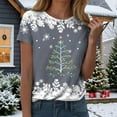 thumbnail image 5 of Duqingm Merry Christmas Shirt Womens Christmas Light Shirt: Merry Christmas Tee Shirts Xmas T-Shirt Christmas Bright Short Sleeves Top Grey,XL, 5 of 7