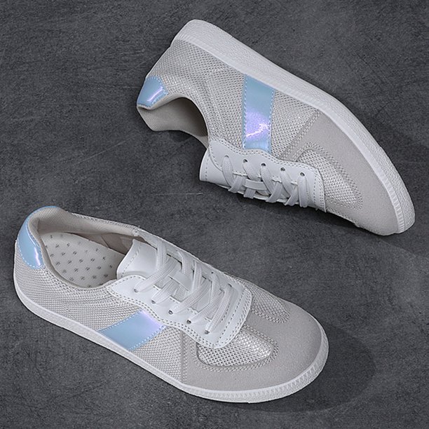 Zapatillas deportivas informales para mujer, zapatillas de tenis de malla transpirable (Azul 37)