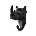 thumbnail image 2 of Inteprter Gancho de cabeza de elefante de resina elegante, funcional y decorativo, gancho para abrigos con cabeza de Animal Decoración del hogar Rinoceronte negro), 2 of 6