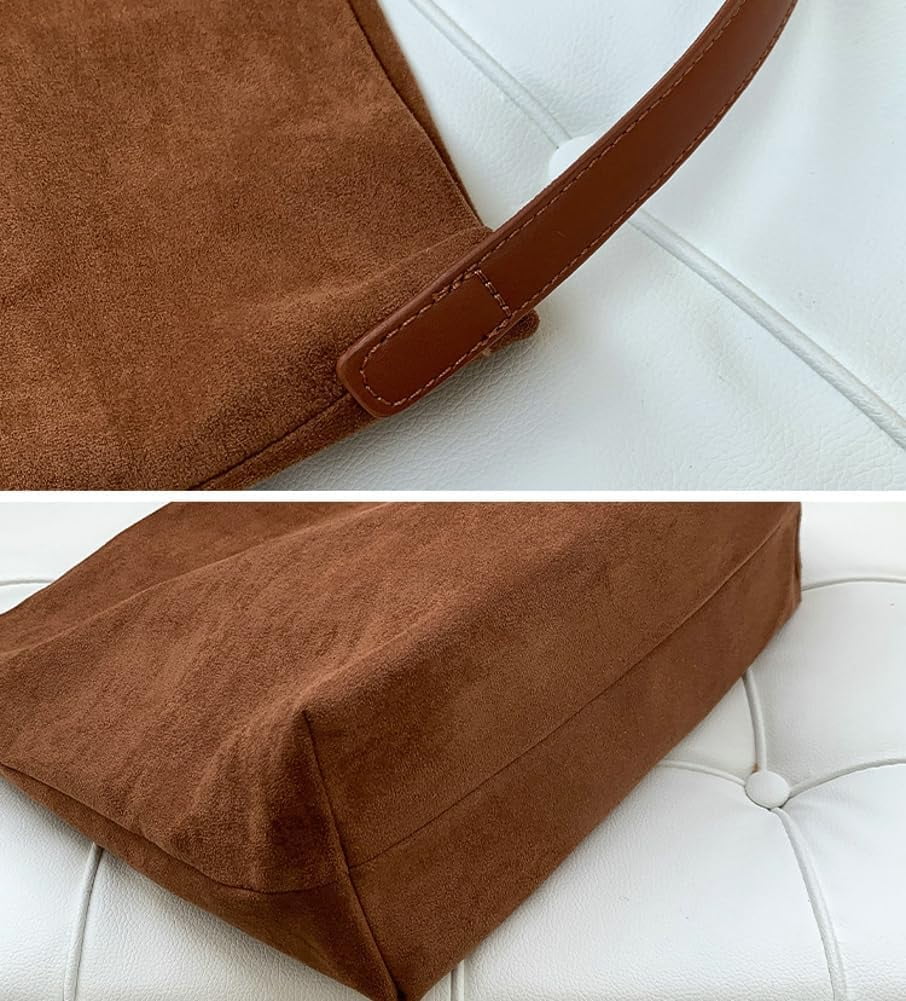 Zhengup Slouchy Suede Tote Shoulder Bags for Women Large Soft Underarm Bag Working Purse Handbag Travel Satchel Winter Fall