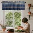 thumbnail image 5 of Abstract Blue Golden Stripes Wave Window Valance Curtain Modern Art Rod Pocket Short Curtain for Living Room, Bedroom & Kitchen Window Decor 54x18in, 5 of 8