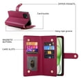thumbnail image 4 of Crossbody for iPhone 13 Phone Case Wallet with Card Slots Zipper Pocket, PU Leather Magnetic Shoulder Strap Purse Cover with Flip Kickstand for iPhone 13 Women Girls, Red, 4 of 10
