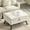 Beige, variant on Assembled Ottoman, Brown Legs / Ideal for Various Rooms, Decorative Piece