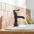 thumbnail image 4 of BWE Black Bathroom Faucet Waterfall Farmhouse Sink Mixer Tap Deck Mounted Single-Handle with Drain Assembly and Supply Hose Lead-Free Lavatory Matte, 4 of 9