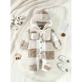 thumbnail image 2 of 12 Months Baby Boys One-piece Romper 18 Months Boys Bodysuit Toddler Boys Long Sleeve Hooded Bodysuit Apricot, 2 of 7