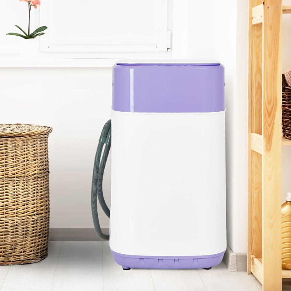 GVN Space Saving Full-Automatic Washer,Washing Machine,8lbs Portable Fully Automatic Washing Machine with Drain Pump-Purple