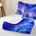 thumbnail image 4 of Homewish Natural Scene Bed Spread Queen, Dreaming Blue Purple Queen Coverlet Set, 3 Pieces 1 Quilt and 2 Pillowcases, 4 of 7