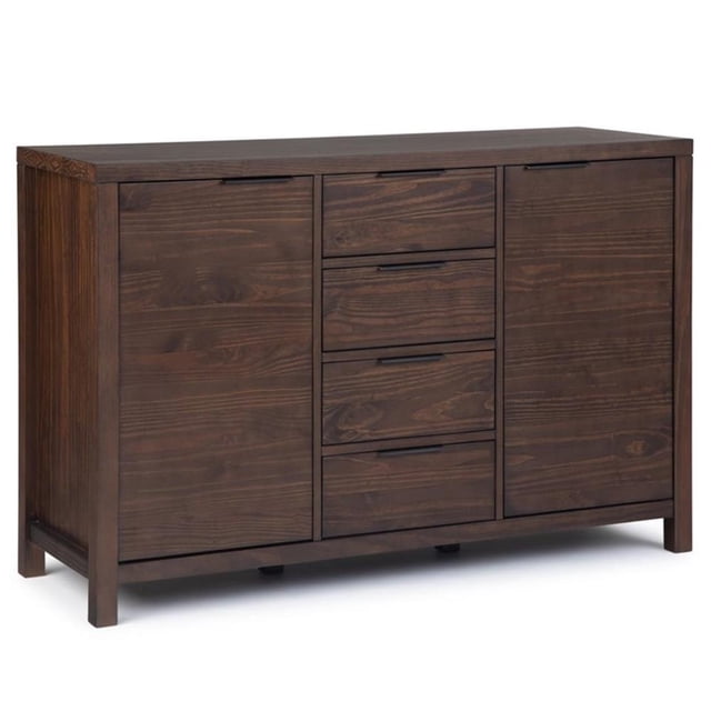 Allora Wood 54" Contemporary Sideboard Buffet in Warm Walnut Brown