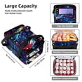 thumbnail image 3 of Musical Note Insulated Double-Layered Lunch Bag with Two Compartments - Large Capacity Hand-Carry Meal Bags for Insulation and Refrigeration - 7.1x11.4x16.1 inches, 3 of 6